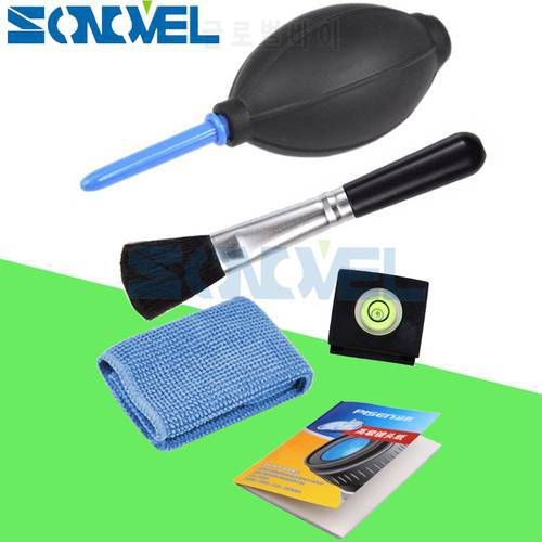 5 in 1 Lens Dust Cleaner Camera Cleaning Lens Brush Lint-free Wipes Lens paper Air Blower Kit For Canon Nikon Spirit Hot Shoe