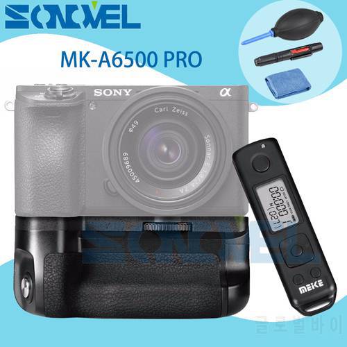 Meike MK-A6500 pro Battery Grip Holder Built-in 2.4G Wireless Remote Control Suit for Sony A6500 NP-FW50 + Cleaning kit