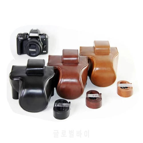 PU Leather Camera Case Protective Cover For Canon EOS M5 M50 EOS M50 II M50 Mark II Camera Bag Shoulder Strap