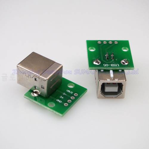 50pcs USB to DIP adapter board female socket B-type square port printer interface