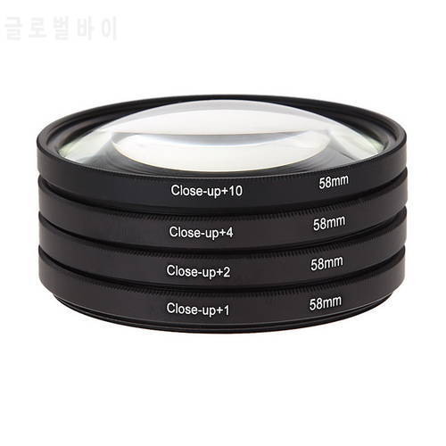 FW1S 58MM Macro Close Up Lens Filter Kit +1 +2 +4 +10 For Canon EOS 650D 600D 18