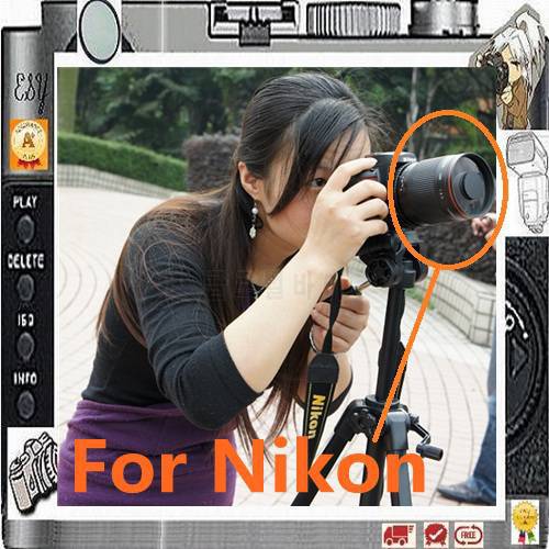 Manual 500mm F8 Reflex Mirror Telephoto Lens for Nikon DSLR Camera D5500 D5300 D5200 D3200 D3100 D3000 D7100 D7000 D90