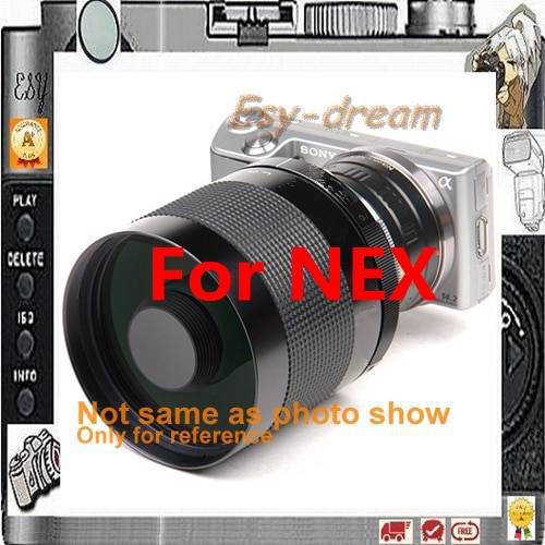 Manual 500mm F8 Reflex Mirror Telephoto Lens for Sony NEX3N NEX5T NEX6 NEX7 A6000 A5100 A5000 A3000 Camera PA070