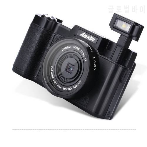 Amkov AMKR2 CDR2 24MP 1080P 4X Digital Zoom Camera Video Camcorder with 3 Inch Rotatable TFT Screen 52mm Lens Screw Adapter