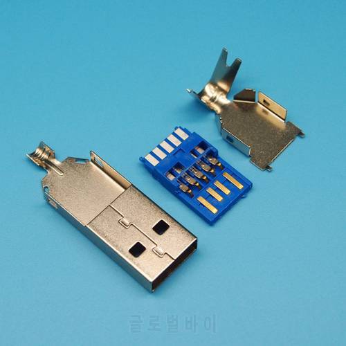 25set/lot 3 in 1 DIY USB 3.0 male A type jack/plug/socket soldering type socket welding wire