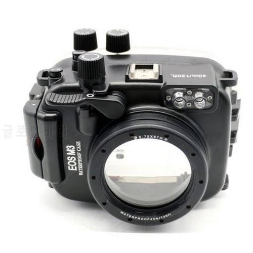 Meikon 40m/130ft waterproof case for Canon EOS M3 (22mm Port ) (18-55mm Port) Underwater Camera Housing for EOS Mark III Mark 3