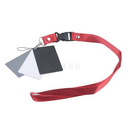3 in 1 Digital Camera White Black Grey Balance Cards Gray Card 18 Degree S Size with Neck Strap Photography for Digital Cameras
