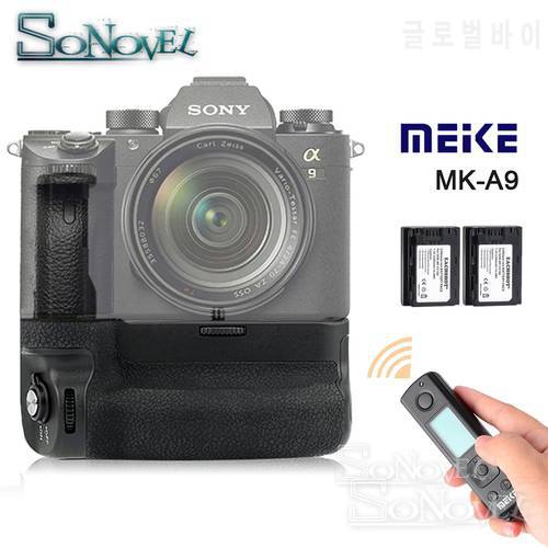 Meike MK-A9 PRO Battery Grip Holder + 2.4GHz Remote Controller + 2x NP-FZ100 Battery for Sony A9 A7RIII A7III A7 III Camera