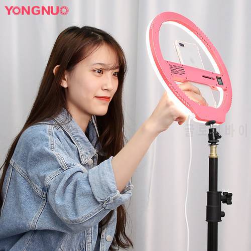 YONGNUO YN128 3200K-5500K Camera Photo Studio Phone Video 128 LED Ring Light Photography Dimmable Ring Lamp