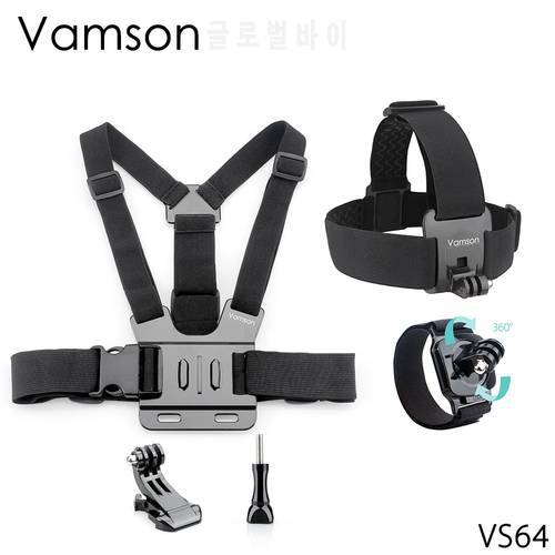 Vamson for Yi Lite Accessories Chest Head Strap Belt Head Strap Mount Screw Wrist Strap for Gopro Hero 6 5 4 Action Camera VS64