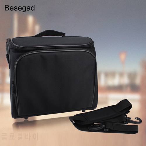 Besegad Portable Scratchproof Shockproof Storage Carry Bag Case Pouch for Epson Panasonic BenQ Sharp Optoma NEC Acer Projector
