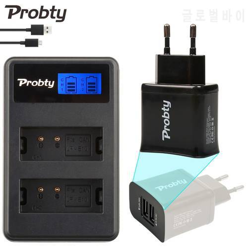 PROBTY New LP-E10 LPE10 LP E10 LCD Camera Charger + 2 Port USB Plug For Canon EOS 1100D 1200D Kiss X50 X70 Rebel T3 T5