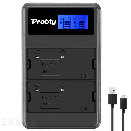 Probty BLH-1 USB LCD Dual Charger for Olympus BLH-1 and Olympus EM1 MARK II Camera