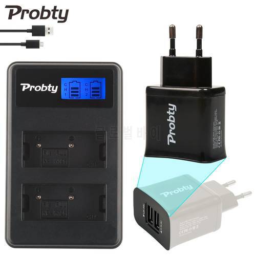 PROBTY New NP-W126 NP W126 LCD Camera Charger + 2 Port USB Plug for Fujifilm X-E1 XE1 X-E2 X-A1 X-M1 X-M2 X-T1 X-Pro1 HS33 HS