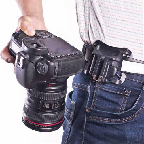 ALLOYSEED Holster Hanger Quick Release Mount Buckle Strap Waist Belt Buckle Button Mount Clip For Sony Canon Nikon DSLR Camera