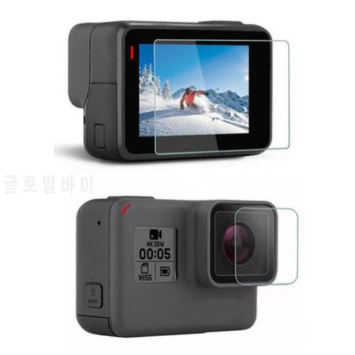 Tempered Glass Protector Cover Case For GoPro Go pro Hero 5/6/7 Black Silver White Sport Camera Lens LCD Screen Protective Film