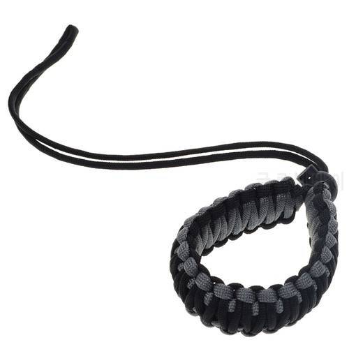 Black/ Gray Color Braided Paracord Camera Adjustable Wrist Strap/ Wristband