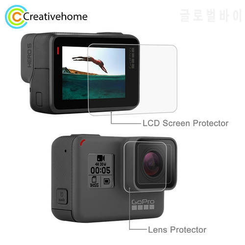 PULUZ Lens Protector HD Screen Protector + LCD Dispaly Tempered Glass Film for GoPro HERO7 /6 /5