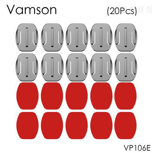 Vamson 20Pcs Flat Surface Base Mount with Adhesive Stickers for Gopro Hero 11 10 9 8 7 6 5 for Insta360 X3 one X2 VP106E