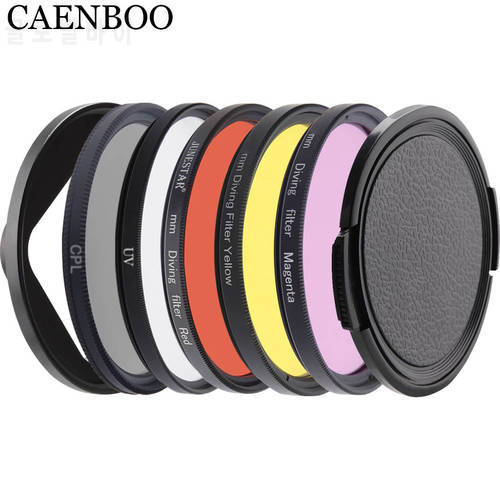 CAENBOO Lens Filter For XiaoMi Yi 4K/II/Lite/+Plus Color CPL UV Red Filter Yi 4K Waterproof Housing Case 52mm Diving Accessories