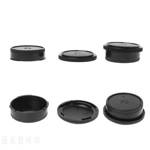 1 Set/ 1 Pc Rear Lens Body Cap Camera Cover Anti-dust Mount Protection Plastic Black for Canon FD