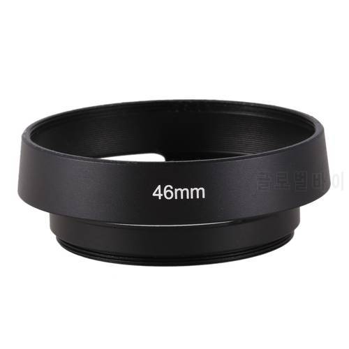 Black 46mm Metal Lens Hood for 25mm F1.4 35mm F1.6 50mm F1.8 mirrorless For Canon, Nikon, Sony, Leica, Pentax, Contax, Fujifilm