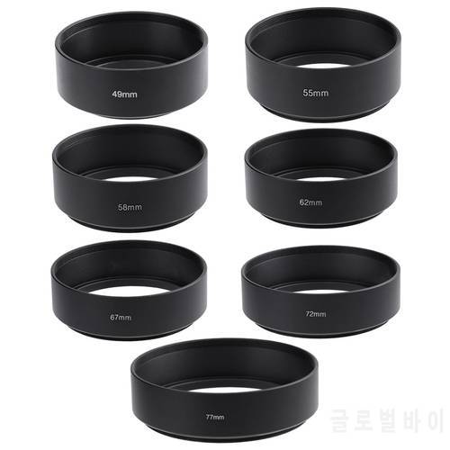 49/55/58/62/67/72/77mm Standard Metal Lens Hood Black Screw Mount For Canon Nikon Pentax Sony DSLR Camera Mayitr