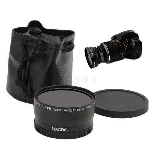OOTDTY NEW 58mm 0.45x Wide Angle and Macro Lens for Canon EOS 350D/400D/450D/500D/600D Dropshipping