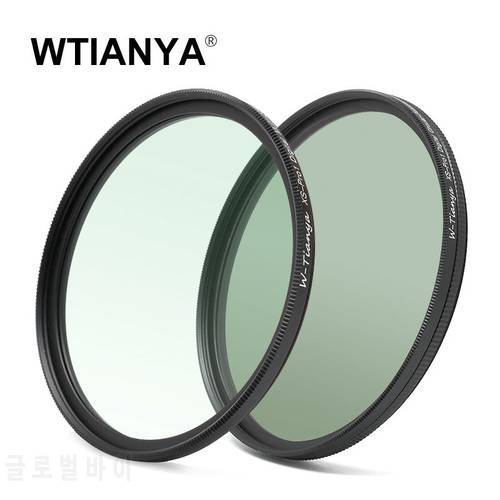 (2PCS/Set) WTIANYA 77mm SLIM Circular Polarizer Polarizing CPL Filter + 77 mm Multicoated MC UV Protective Filter HD