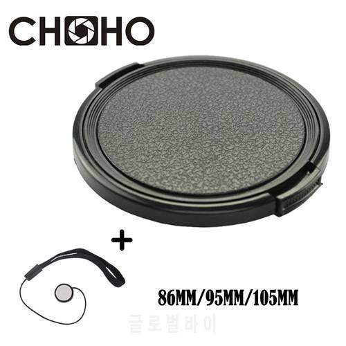 Camera Lens Cap Protection Cover 86mm 95mm 105mm + Anti-lost Rope Snap On Protector for Canon Nikon Sony Olympus Accessories