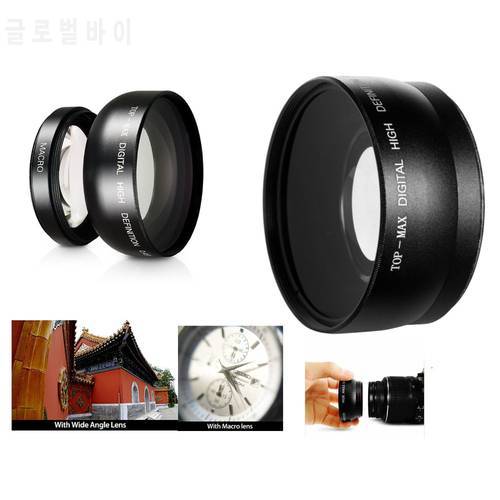 0.45X Super Wide Angle Lens w/ Macro for Canon SL3 SL2 SL1 T100 T7 T7i T6i T6s T6 T5i T5 T4i T3i T3 T2i T1i XTi XSi 18-55mm Lens