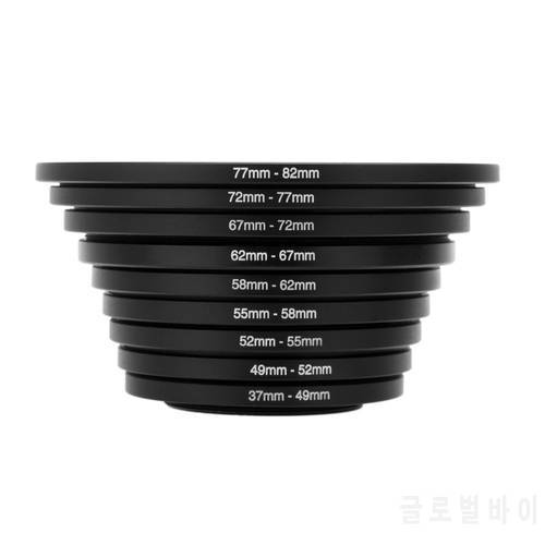 Hot Sale 37-82mm Lens Step Up Down Ring Filter Adapter Set 37 49 52 55 58 62 67 72 77 82 mm