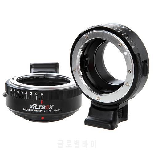 Viltrox NF-M4/3 8-stops Aperture Mount Lens Adapter Ring for Nikon G F AI S D Lens to M4/3 Camera Olympus Panosonic BMPCC