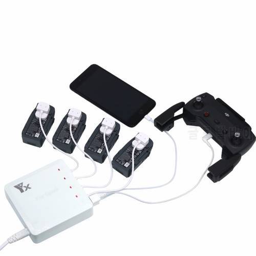 Charger 6 Output Universal with 2 USB Ports and 3 Charges Drone for DJI Spark