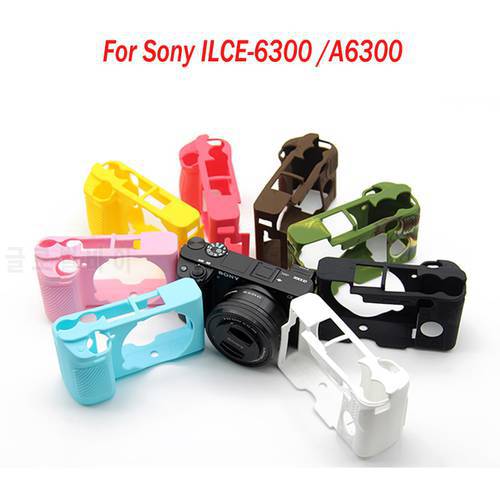 Rubber Silicone soft Camera Case Bag for Sony Alpha A6300 ILCE-6300 A6400 body cover protector Portable
