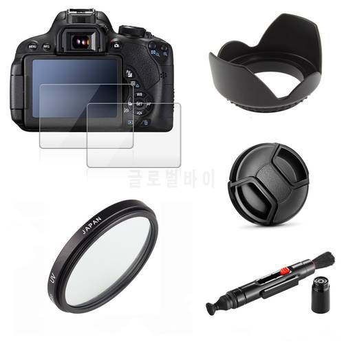 Accessories Kit UV Filter + Lens Hood Cap + 2x Glass LCD Protector for Nikon CoolPix P1000 Digital Camera