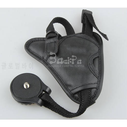 10pcs free shiping Portable PU Leather Black Camera Wrist Strap for Camera fit Nikon / Can0n / S0ny