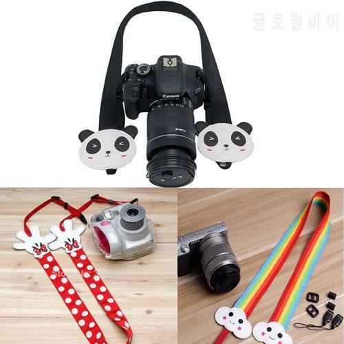 Lovely Panda Rainbow MikeyCamera Neck Strap Camera Belt Protective Strap For Canon Nikon Sony Pentax 550d 70d 60d 60d d7000