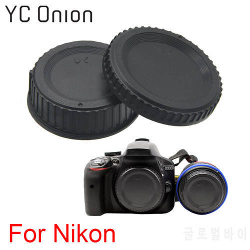 2 in 1 Rear Lens Cap+Camera Body Cover Cap for Nikon F Moun D3100 D3300 D3400 D5500 D5300 D7200 D7100 D750 D500 D40 DSLR Cameras