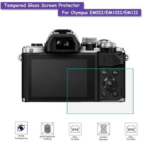 9H Tempered Glass LCD Screen Protector Shield Film for Olympus OM-D E-M1 E-M5 E-M10 / E-M5 E-M10 E-M1 Mark II Camera Accessories