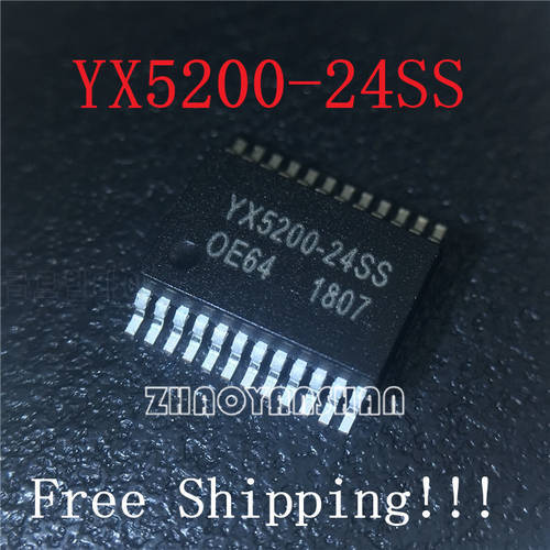 10pcs X YX5200-24SS YX5200-24QS QSOP-24 Serial mp3 spots feature MP3 programs can be linked to U disk TF card SD card chip