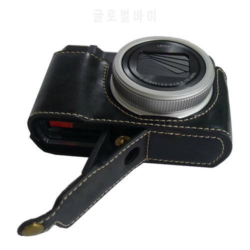 PU Leather case camera bag half body For panasonic TZ200 ZS220 ZS110 TX2 TX1 portable Cover With Battery Opening