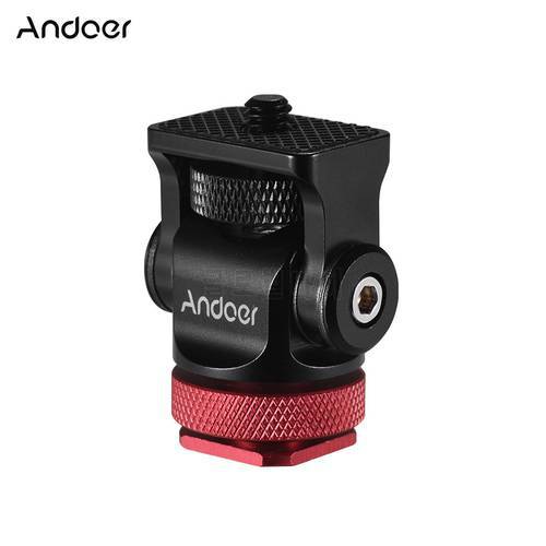 Andoer 180° Rotary Mini Ball Head with Wrench Ballhead Hot Flash Shoe Mount Adapter 1/4