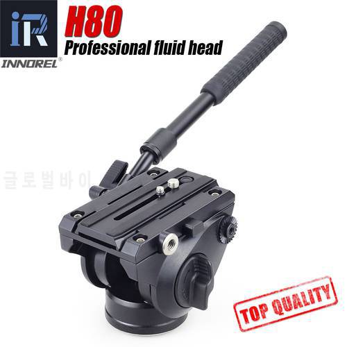 INNOREL Lightweight H80 Fluid Head Hydraulic Damping for DSLR Video Tripod Monopod Manfrotto 501PL Bird Watching Big Stable