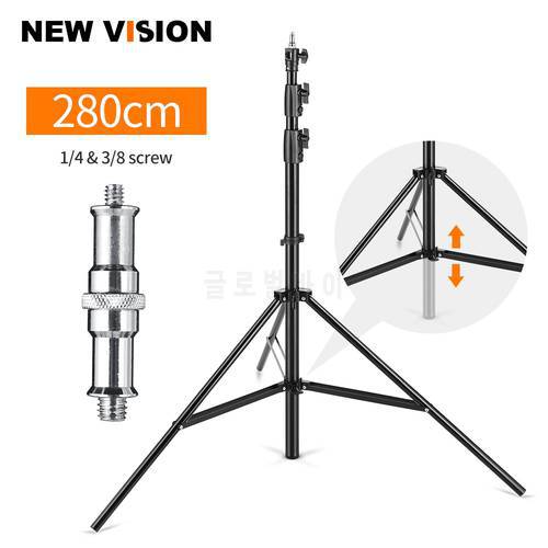 Improved 2.8 Meter / 9 ft Heavy Duty Impact Air Cushioned Video Studio Light Stand,Telescopic Support in the Middle,More Stable