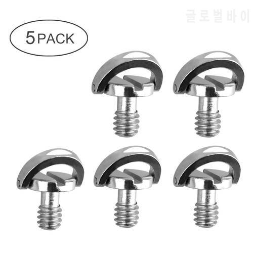 FFYY-5 Pack 1/4inch Quick Release Plate Mounting Screw D-ring D Shaft QR Screw Adapter Mount for DSLR Camera Tripod Monopod QR