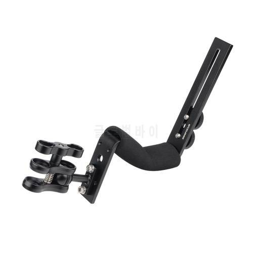 Camera Diving Tray Single Arm Aluminium Handle Grip with Ball Butterfly Clip Arm Clamp Mount for Underwater Camera Housings