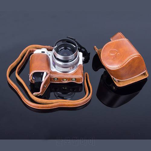 portable PU leather case Camera Bag Cover pouch for Sony A6400 ILCE-6400 16-50mm lens With Battery Opening