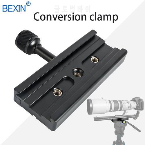 QR120 camera clamp long plate mount clamp tripod plate adapter telephono lens clamp for arca swiss plate tripod dslr camera