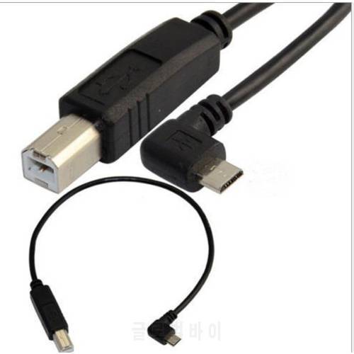 50pcs.USB 2.0 standard B Male to USB Micro 5 pin 5pin Male Right Angled 90 degree data Cable for tablet HUB hard disk printer